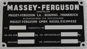 Typenschild für Massey Ferguson
