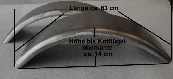 Kotflügel für 16 Zoll Reifen Breite ca 13 cm Länge ca 63 cm
