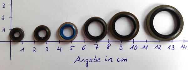 Dichtring Sortiment Metall mit Gummi-Dichtwulst