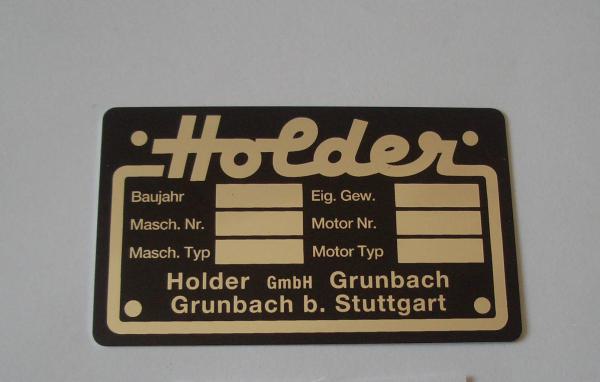 Typenschild für Holder 75 mm x 45 mm