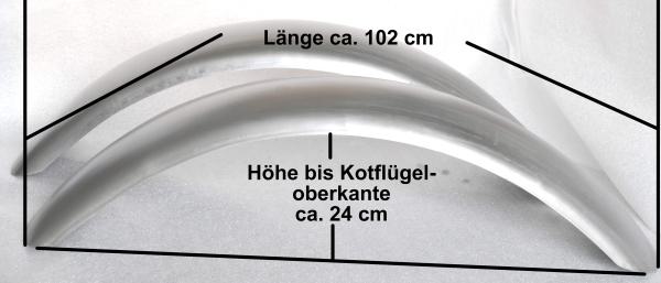 Kotflügel für 20 Zoll Reifen Breite ca 20 cm Länge ca 102 cm