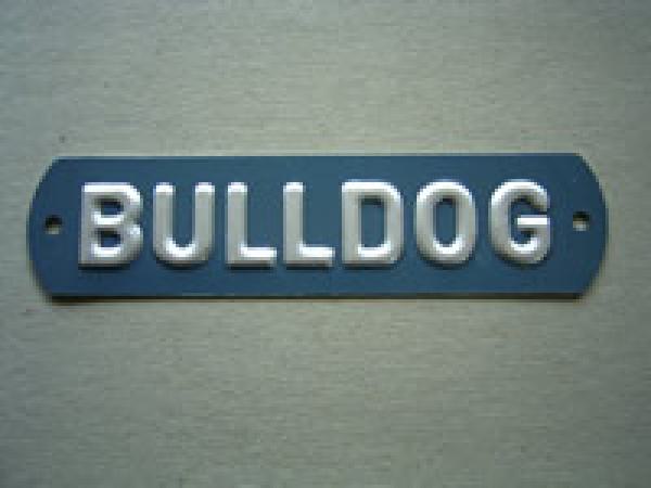 Schriftzug BULLDOG Hintergrund blau