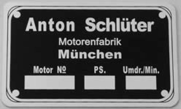 Typenschild für Schlüter 87 mm x 55 mm